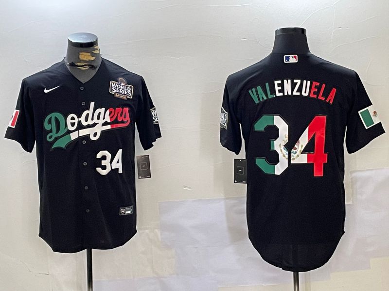 Men Los Angeles Dodgers 34 Valenzuela Black Game 2024 Nike MLB Jersey style 112022